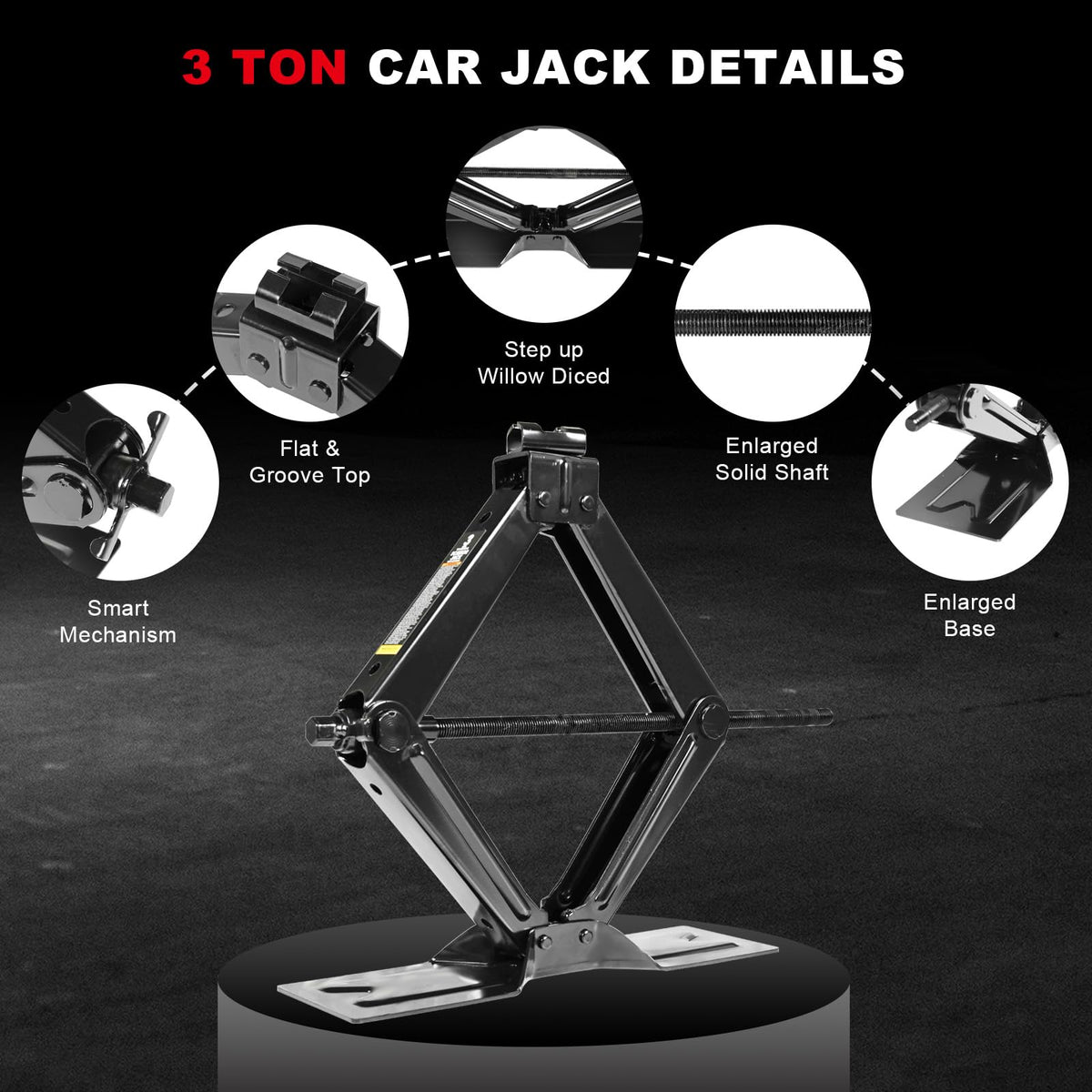 3 Ton Scissor Car Jack with Lug Wrench C45047