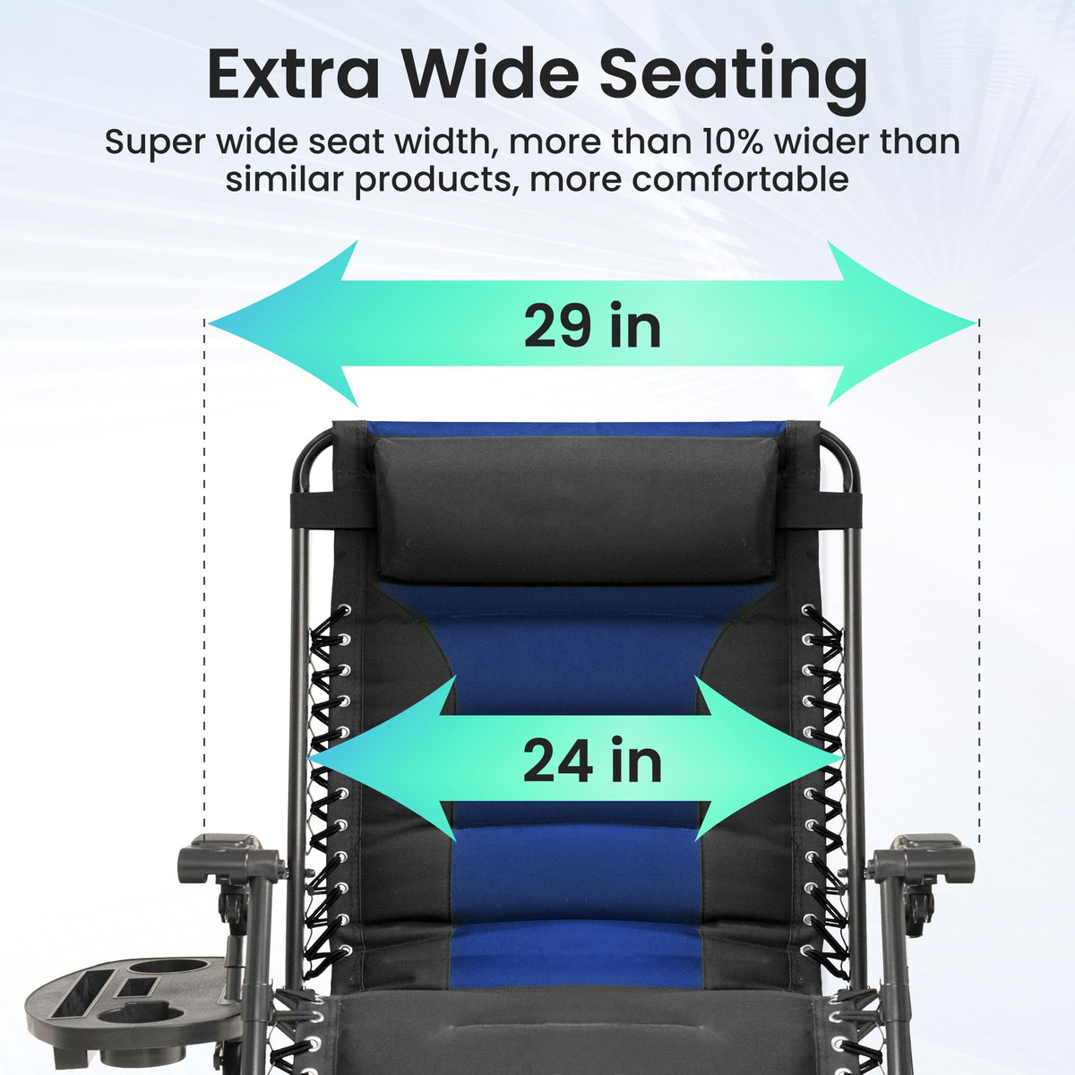 Oversized Zero Gravity Chair 2 Pack Black Blue K912