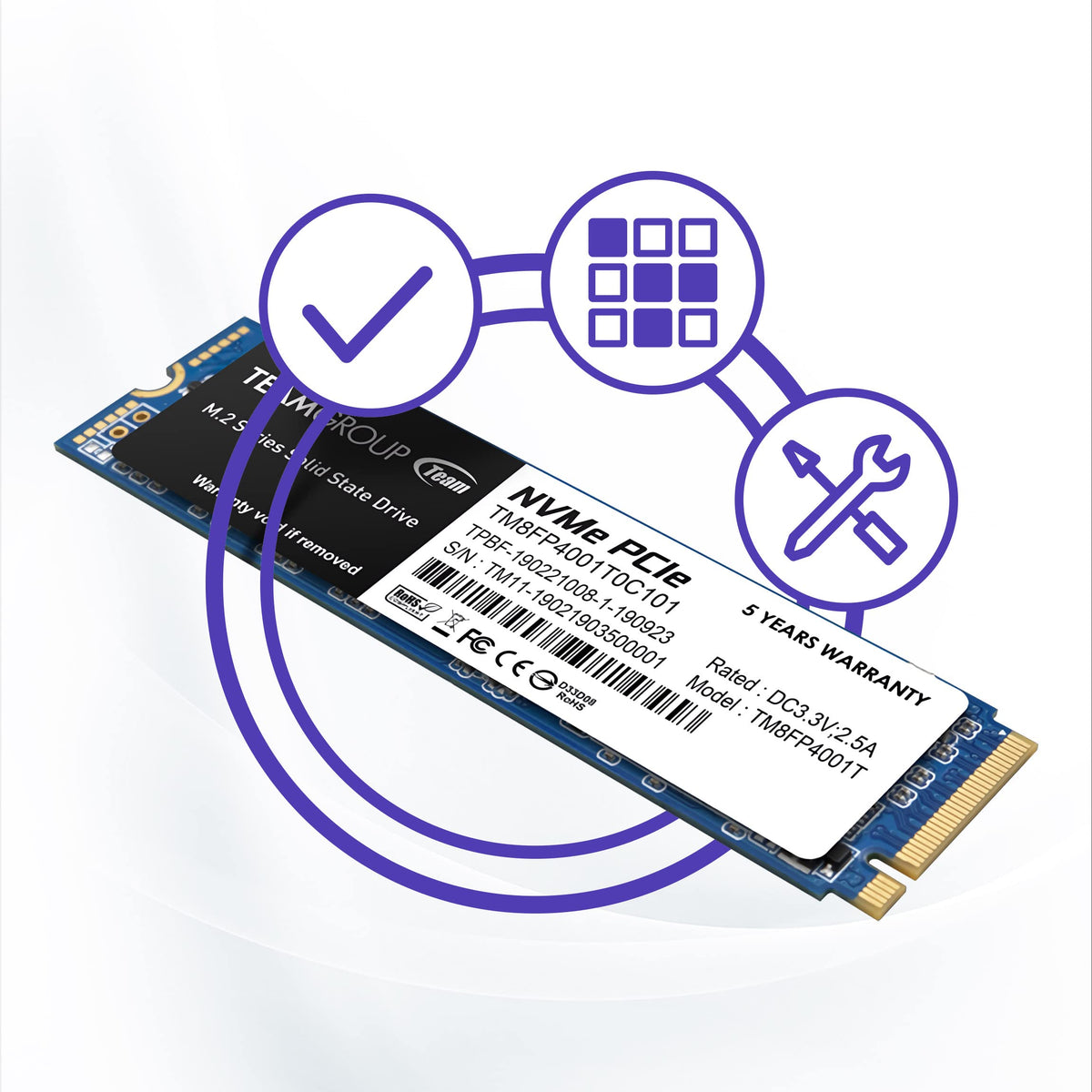 4TB NVMe PCIe Gen3x4 M.2 2280 Internal SSD V28470