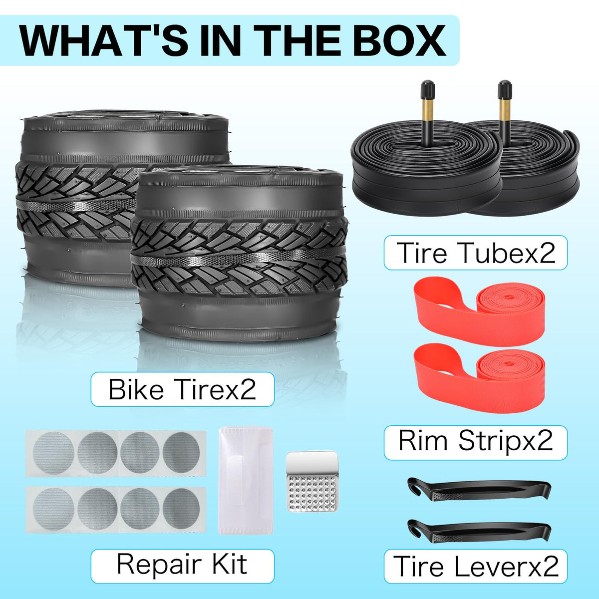 Foldable Road Bike Tires and Inner Tubes 2-Pack H337