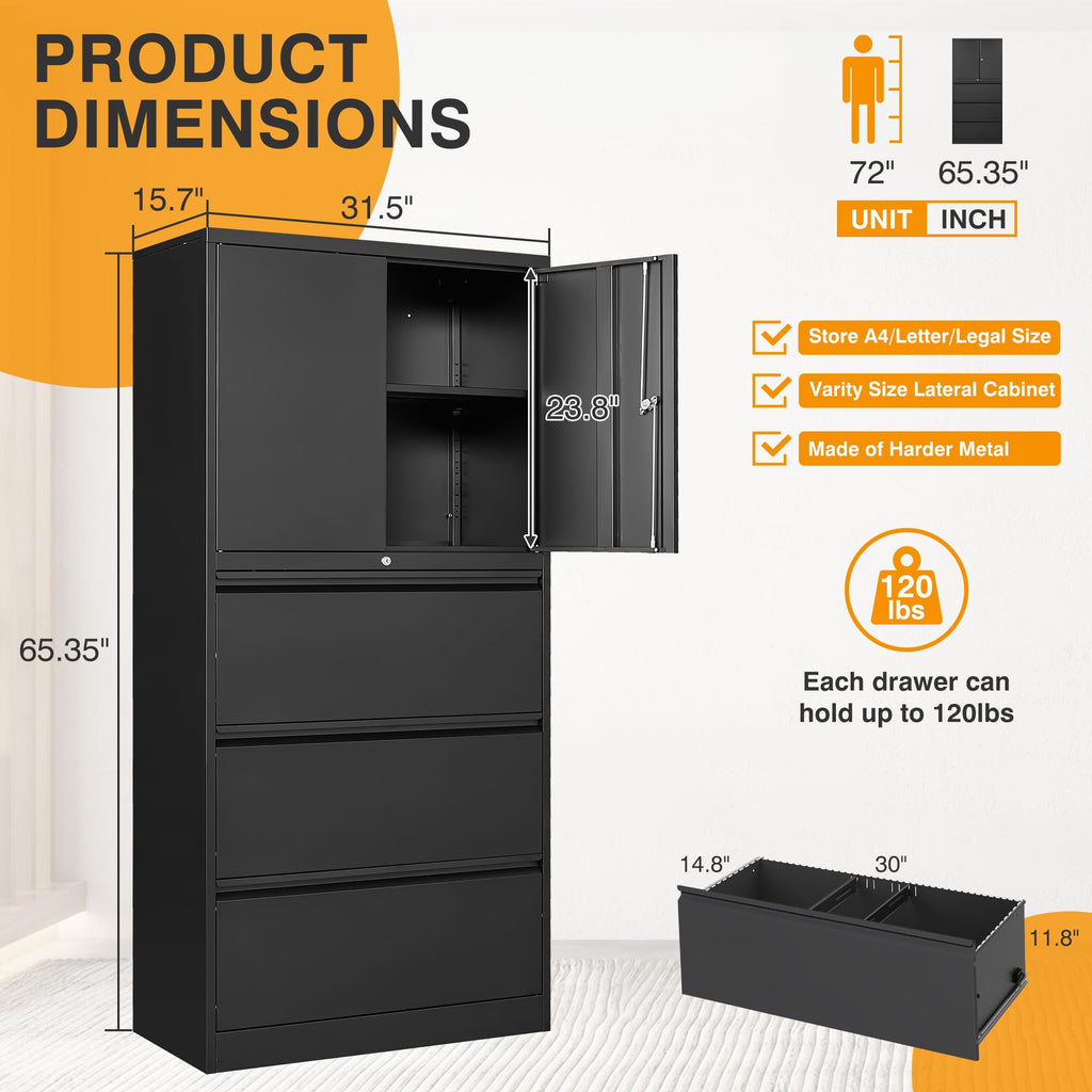 3 Drawer Metal Lockable File Cabinet P487