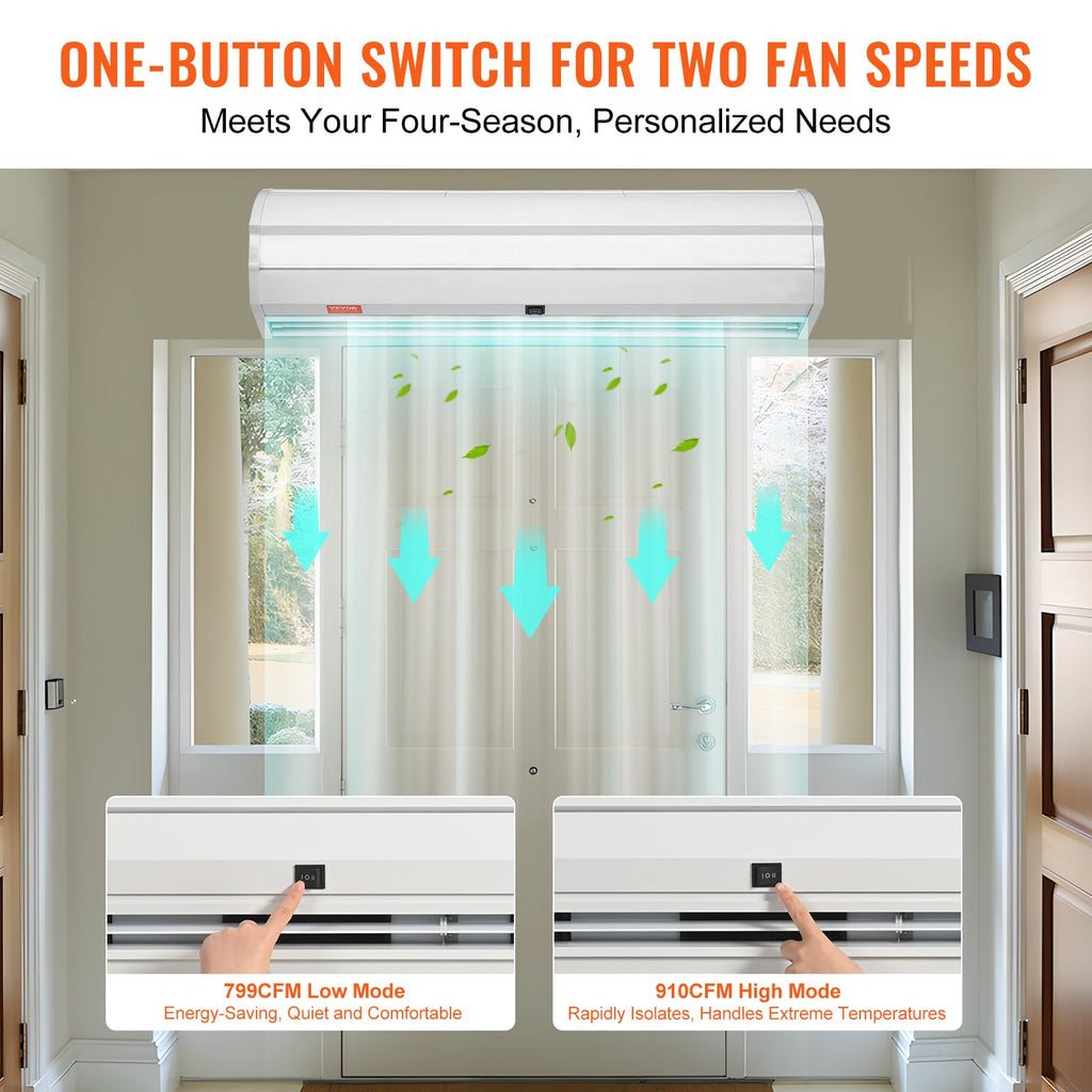 36" Wall Mounted Air Curtain 2 Speeds 900CFM H3105
