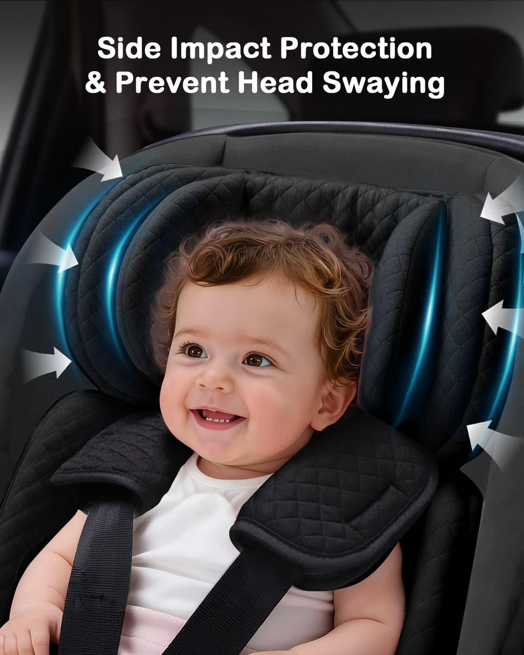 Infant Car Seat Insert with Adjustable Head Support, Black L79298