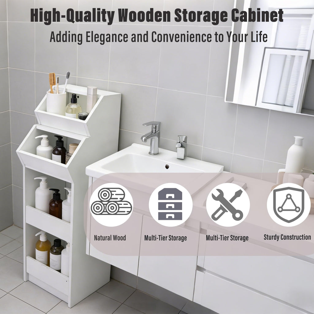 4-Tier Wooden Potato and Onion Storage Bin O84639