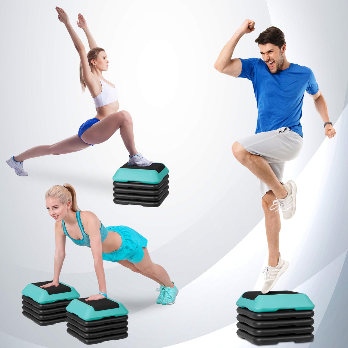 Adjustable Height Aerobic Step Platform B77619