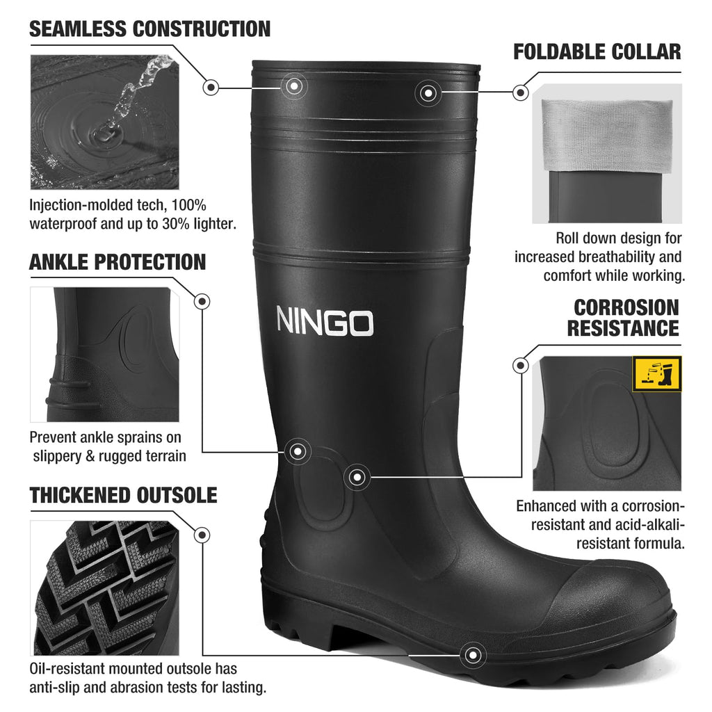 Men's Steel Toe Waterproof Rubber Boots T6014