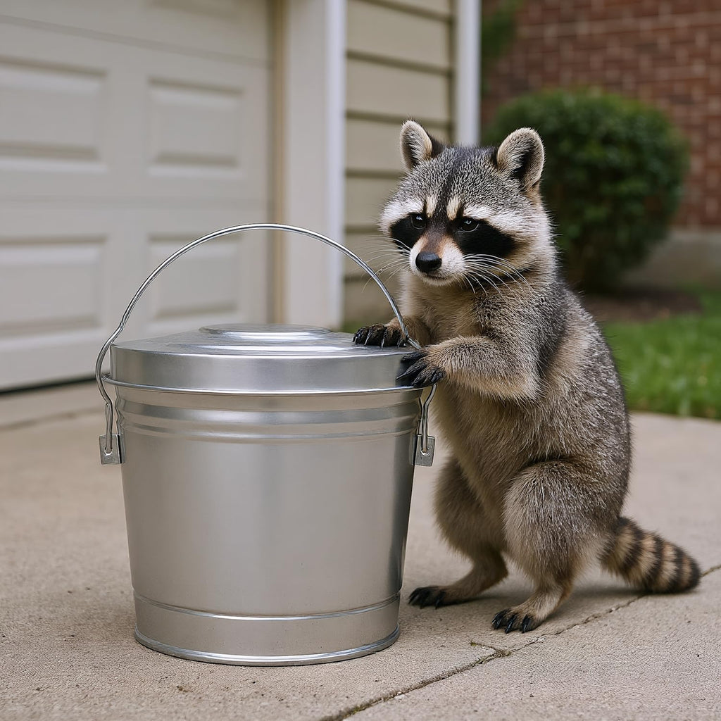 6-Gallon Galvanized Steel Locking Lid Trash Can B28123
