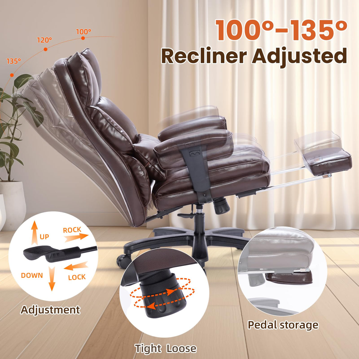 Big and Tall Office Chair with Foot Rest I6211