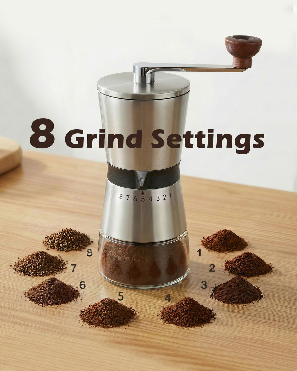 Manual Coffee Grinder with Handle Crank, Ceramic Burr Y43063