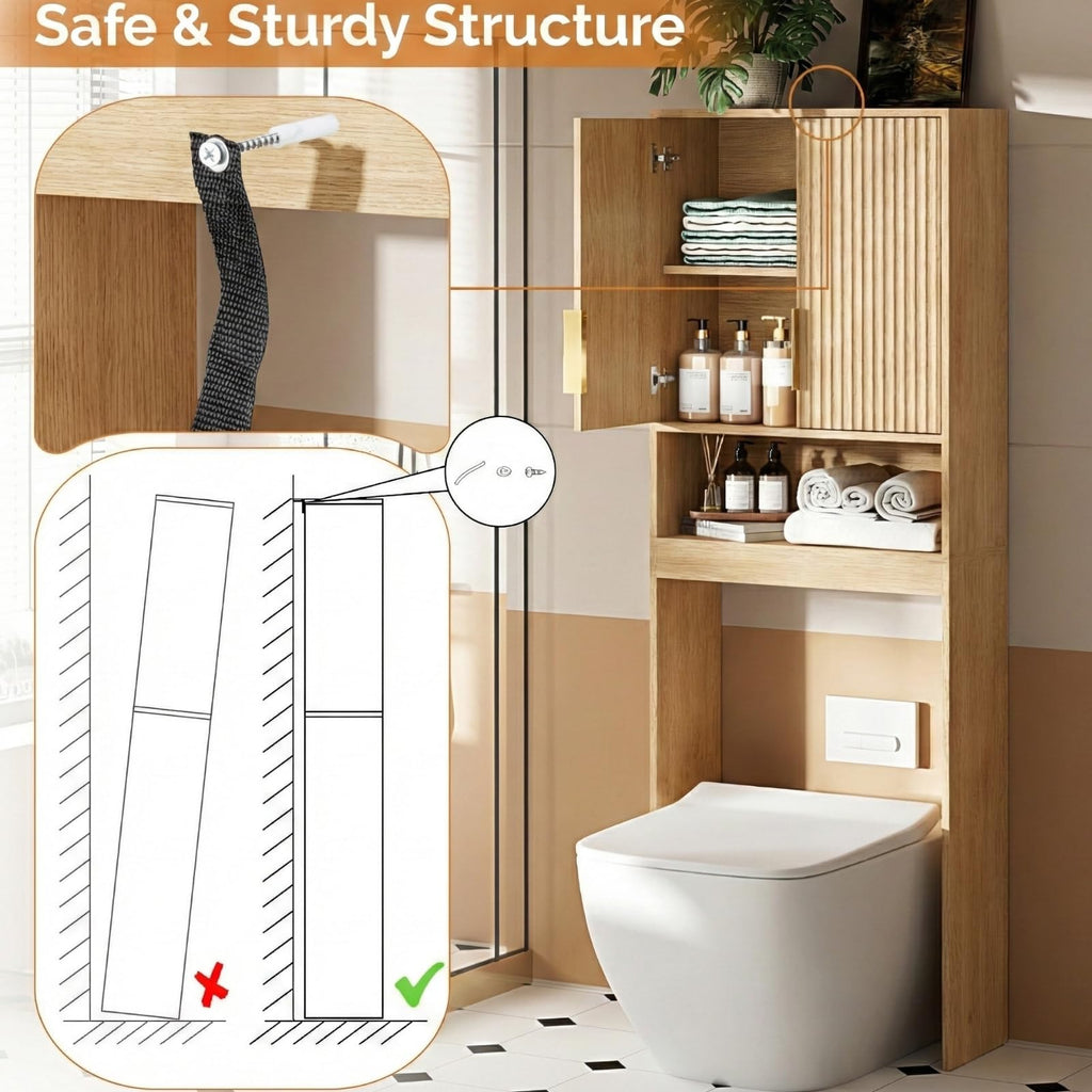 Over The Toilet Storage Cabinet with Adjustable Shelves Z10775