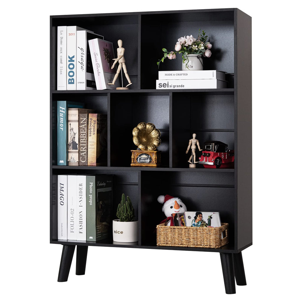 Black 3 Tier Wood Bookshelf P297