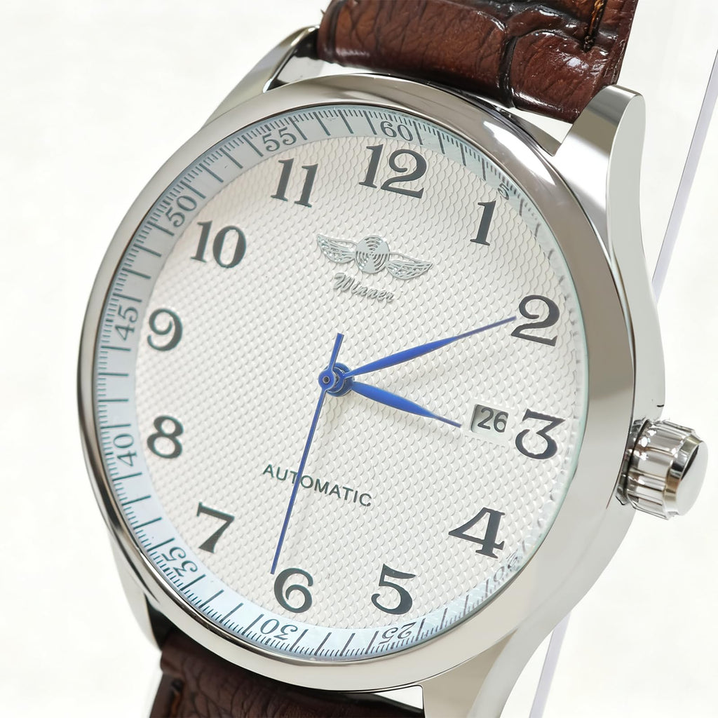 Mechanical Watch Automatic Self-Winding White Dial Blue Hands L892865