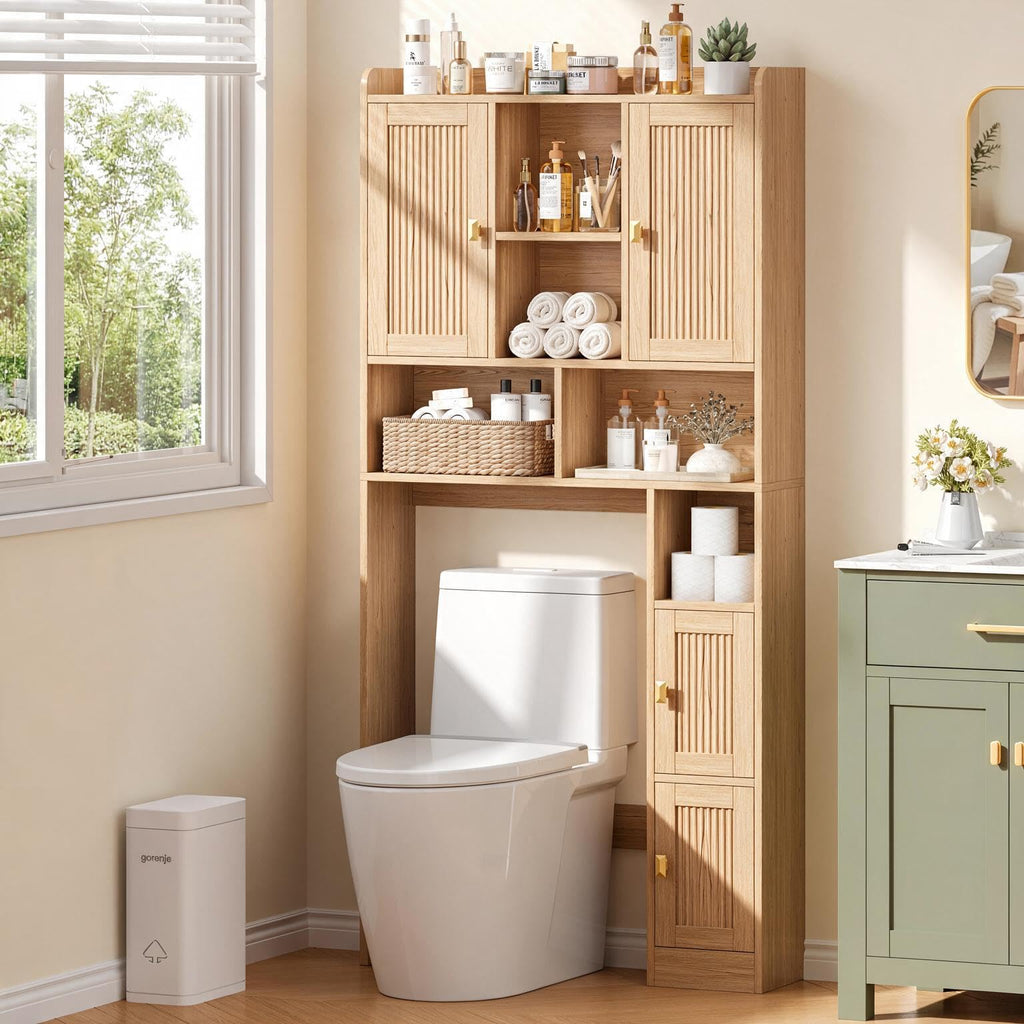 Over The Toilet Storage Cabinet with 4 Doors J267