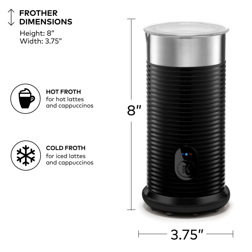 Single Serve Coffee Maker and Frother, 3 Brew Sizes, Black B911