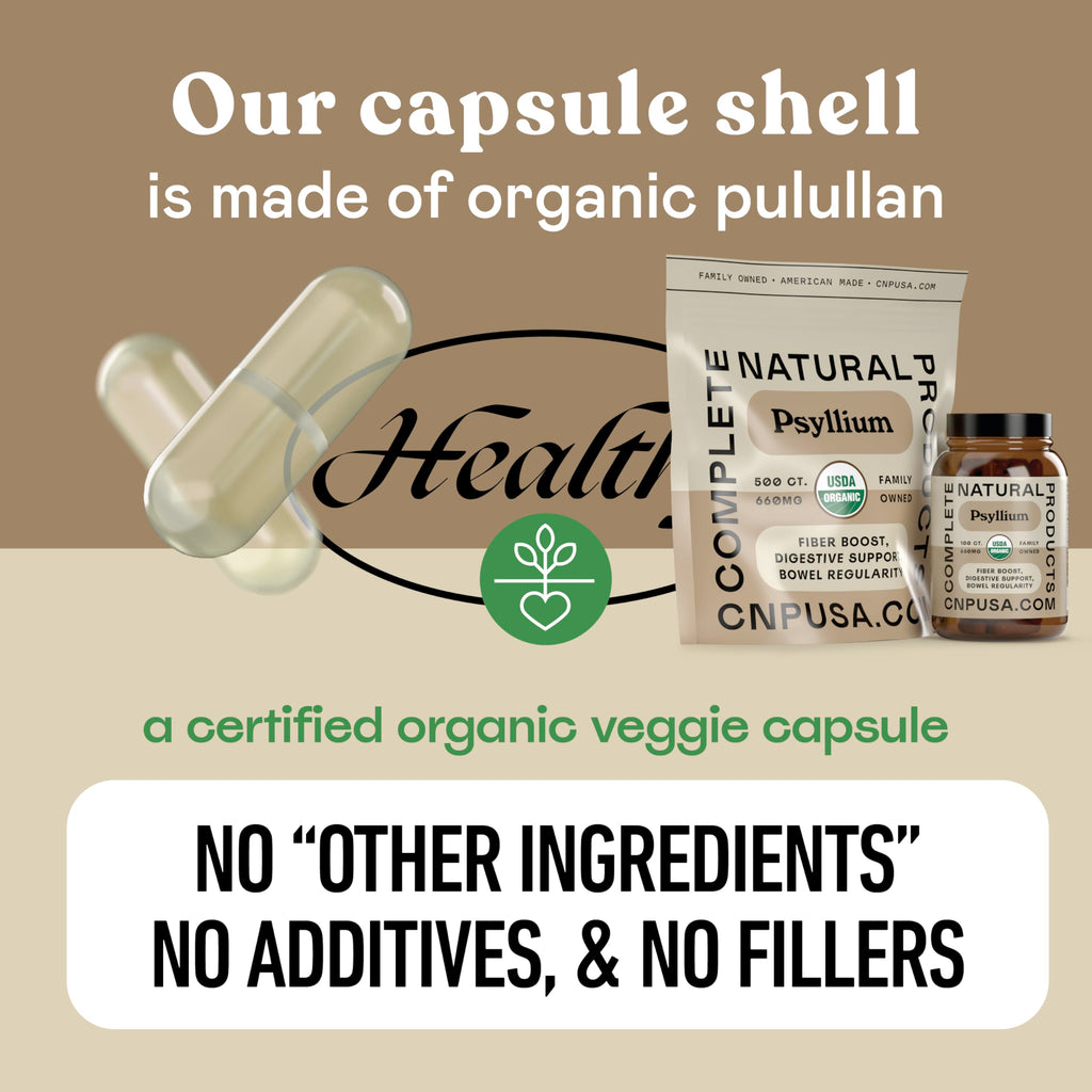 Organic Psyllium Husk Capsules 660mg 500ct O94778