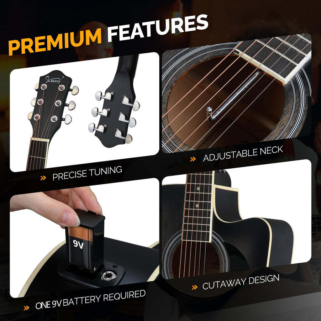 41 Inch Cutaway Acoustic Electric Guitar Kit with 15W Amp U96035