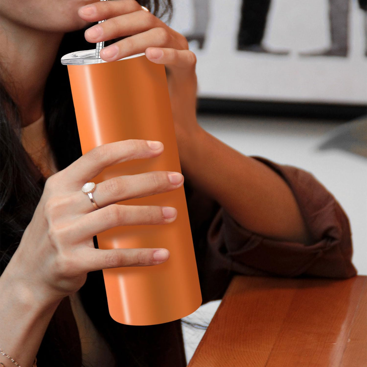 16 Pack 20oz Stainless Steel Insulated Tumblers with Lid and Straw E62256