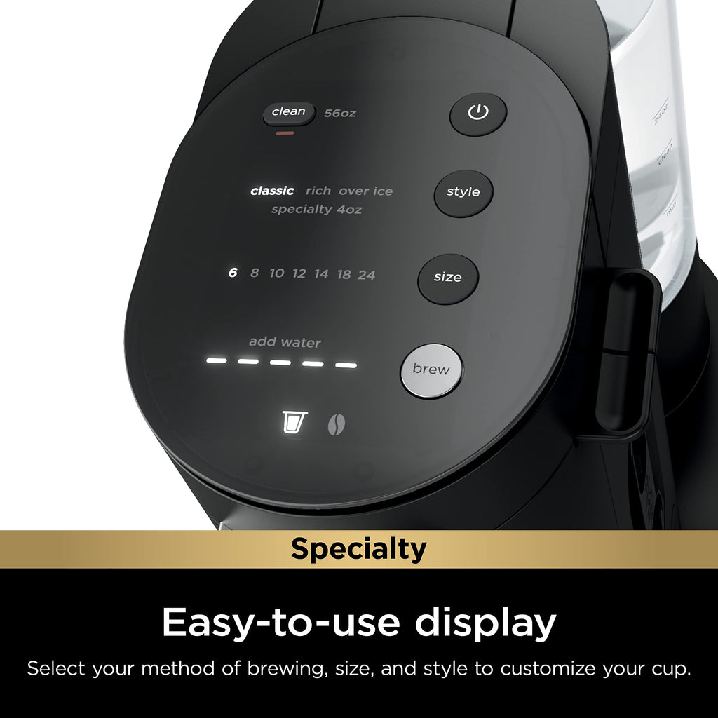 Single-Serve Coffee Maker with Milk Frother, Black D380959