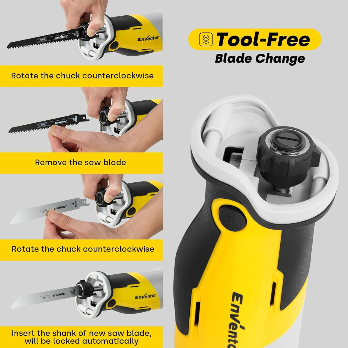 Reciprocating Saw with Brushless Motor, 20V, 2 x 2.0 Ah Batteries F9789