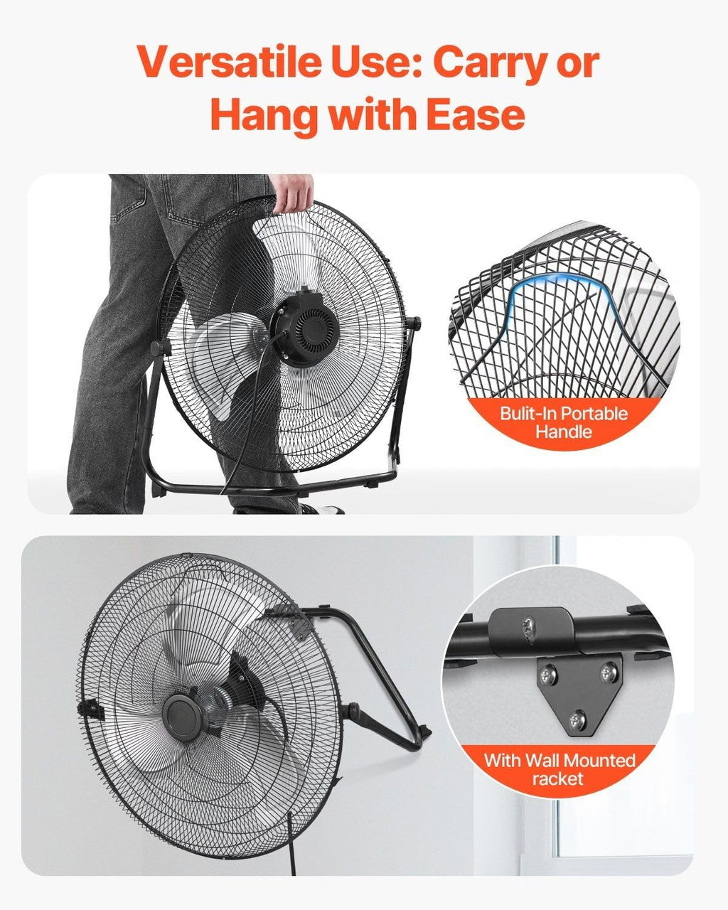 20 Inch 3 Speed Metal Floor Fans 2-Pack I391769