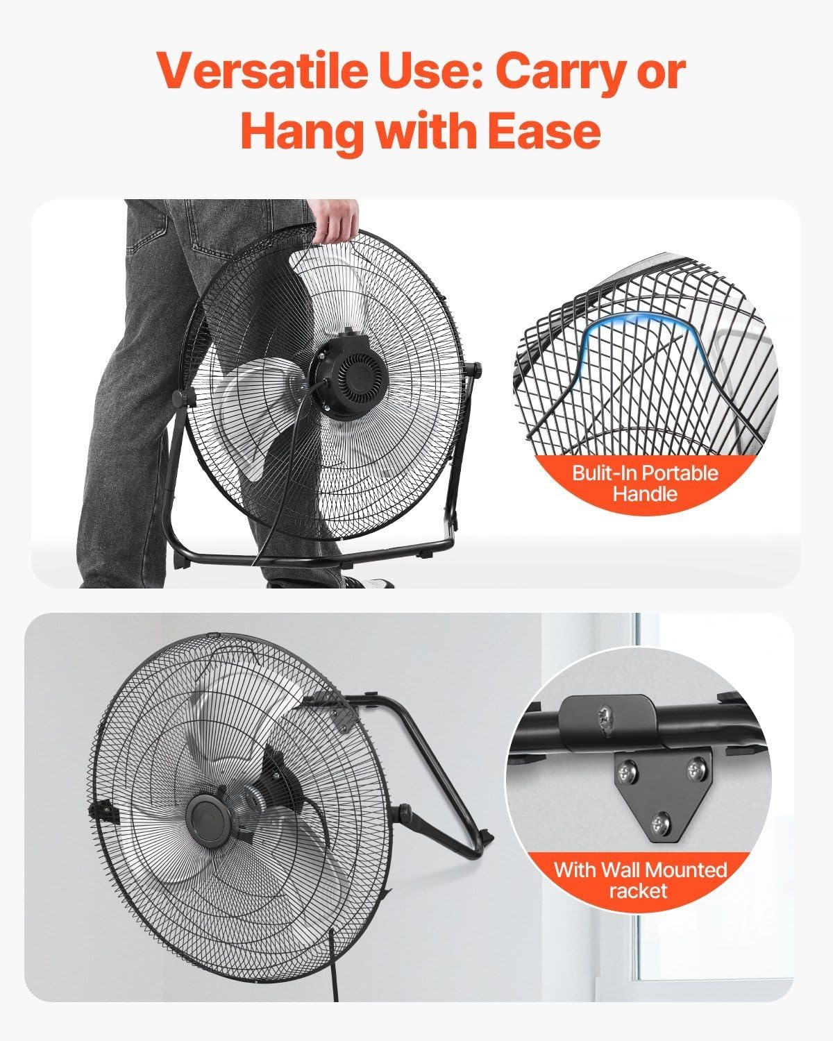 20 Inch 3 Speed Metal Floor Fans 2-Pack I391769