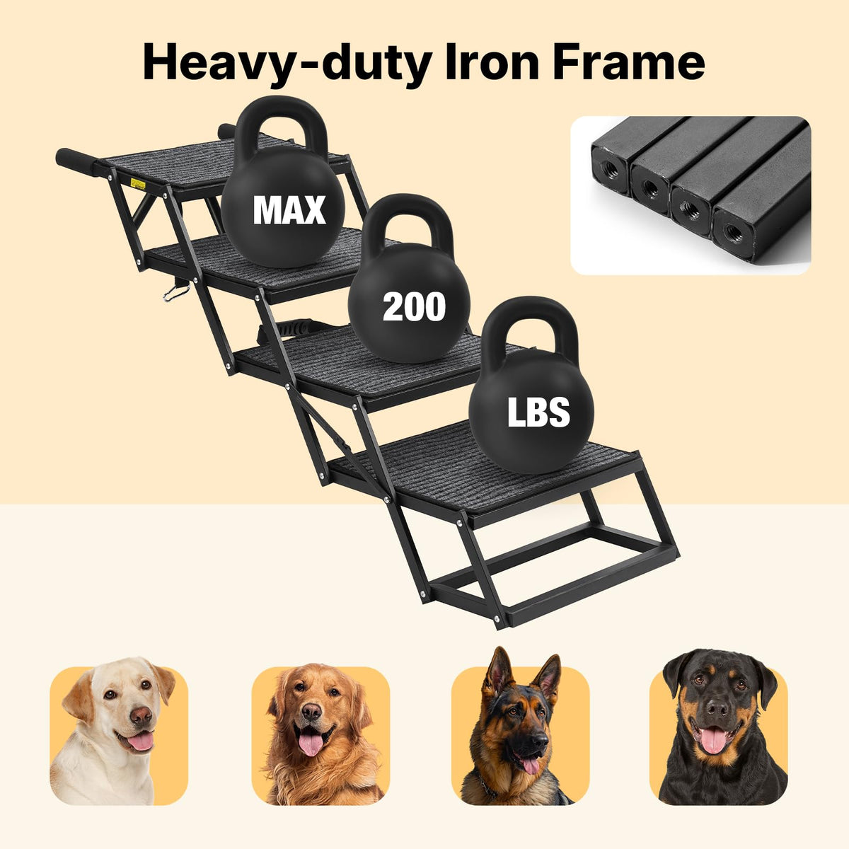 Foldable Dog Steps 17" W W826001