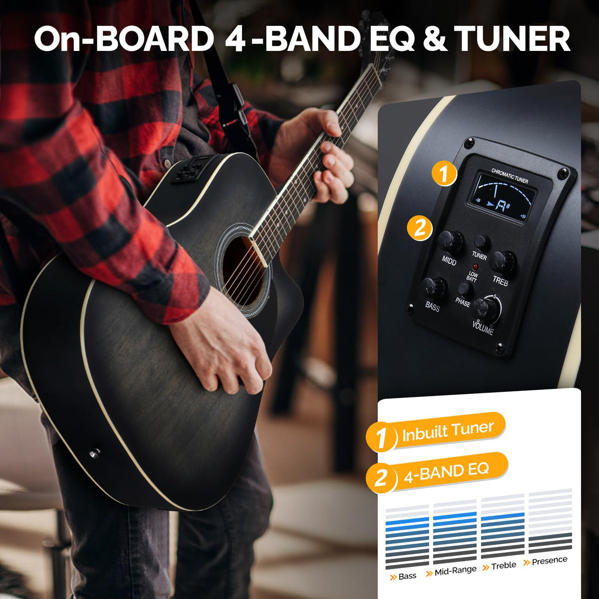 41 Inch Cutaway Acoustic Electric Guitar Kit with 15W Amp U96035