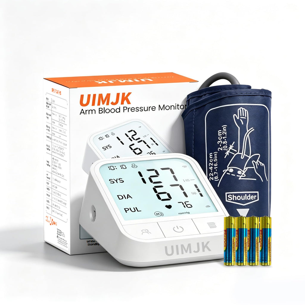 Upper Arm Blood Pressure Monitor, Automatic Digital with Voice Broadcast & Irregular Heartbeat Detection, Backlit LED Display, Adjustable Cuff 8.66-16.5'', 2x99 Memory & Guest Mode, AAA & Type-C I115977