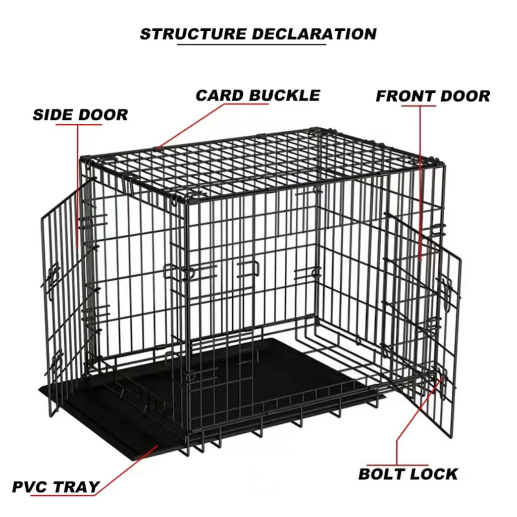 48 inch Portable Folding Dog Crate with Slide Out Tray D456379