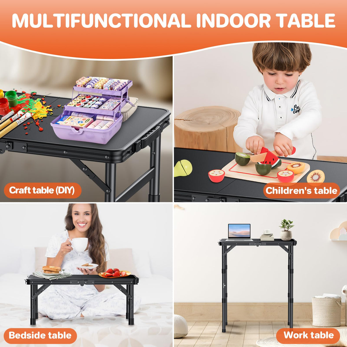 Waterproof Camping Tables with Plastic Tabletop J245