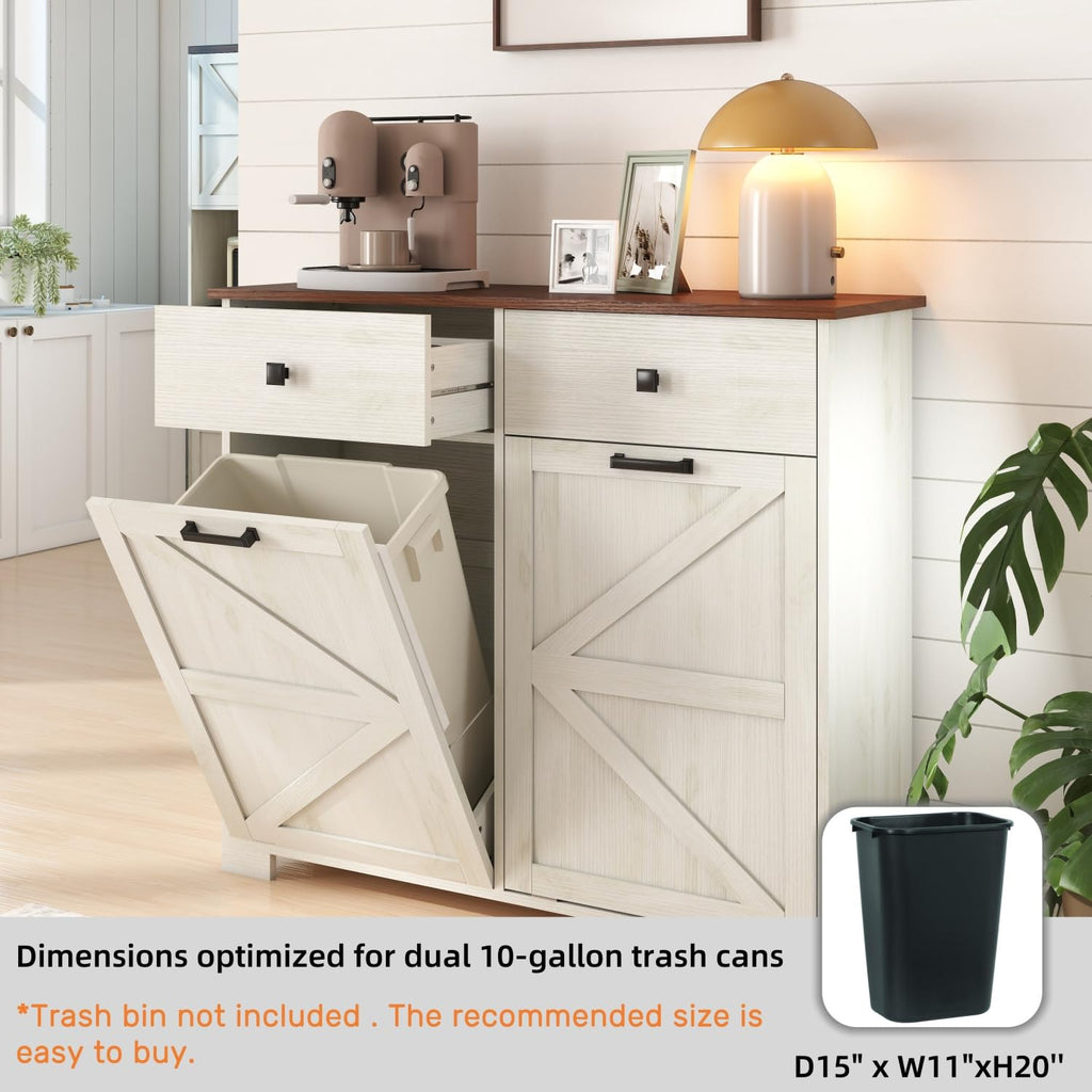 Double Tilt Out Trash Cabinet with Hideaway Drawer C8785