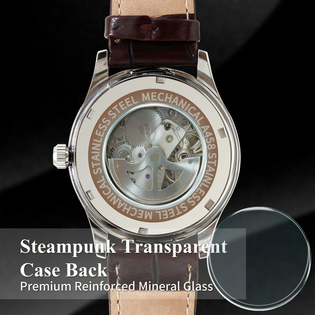 Mechanical Watch Automatic Self-Winding White Dial Blue Hands L892865