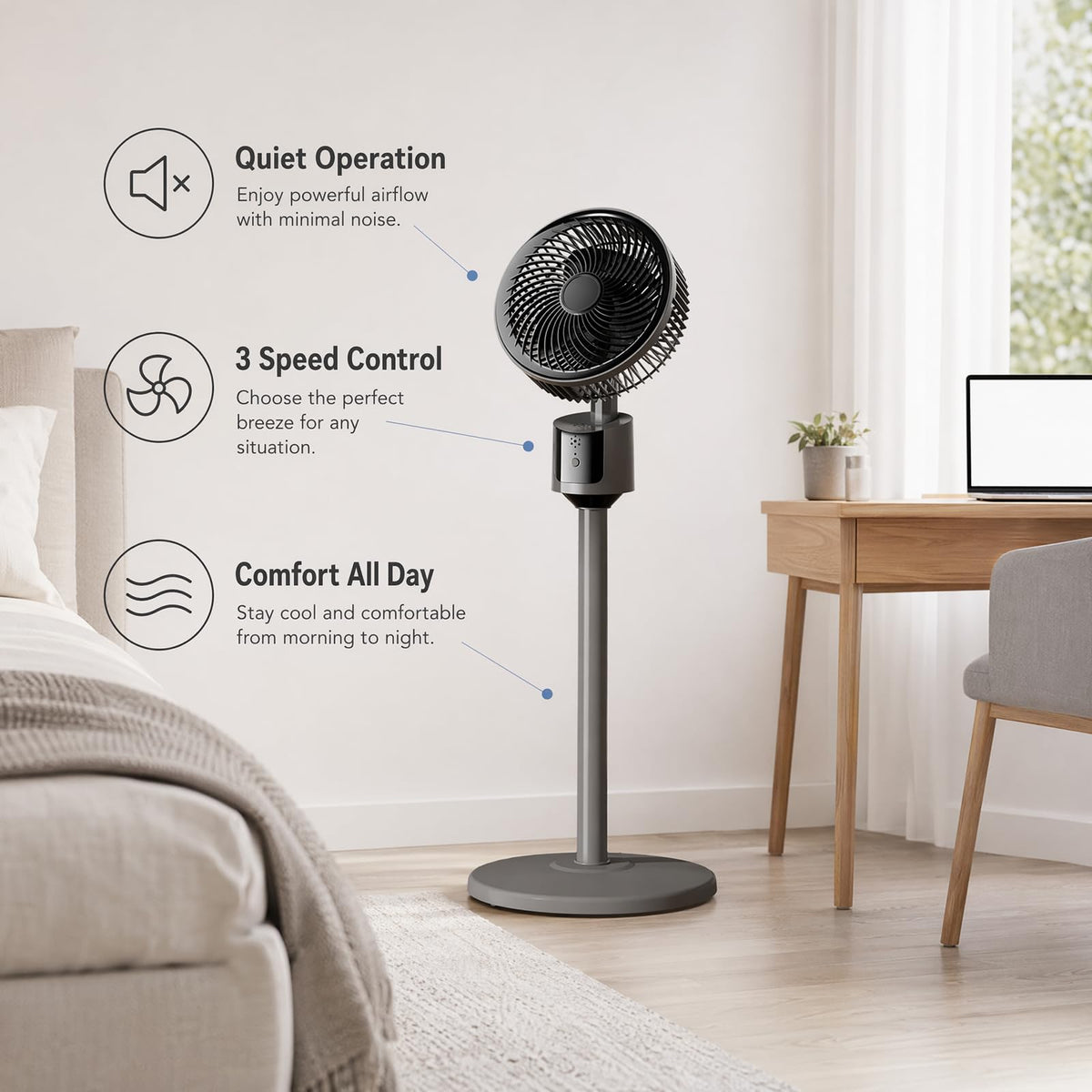 USB Powered Standing Floor Fan K857