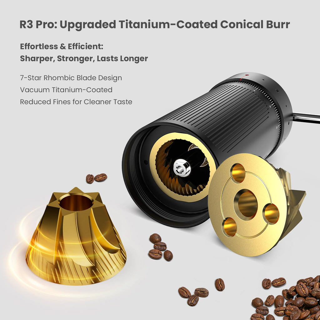 Manual Coffee Grinder with Titanium Coated Conical Burr O548135
