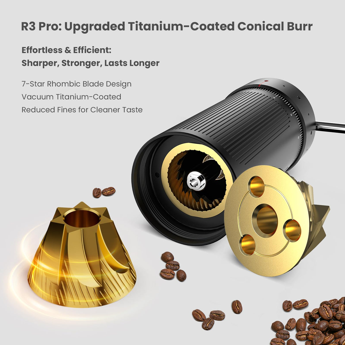 Manual Coffee Grinder with Titanium Coated Conical Burr O548135