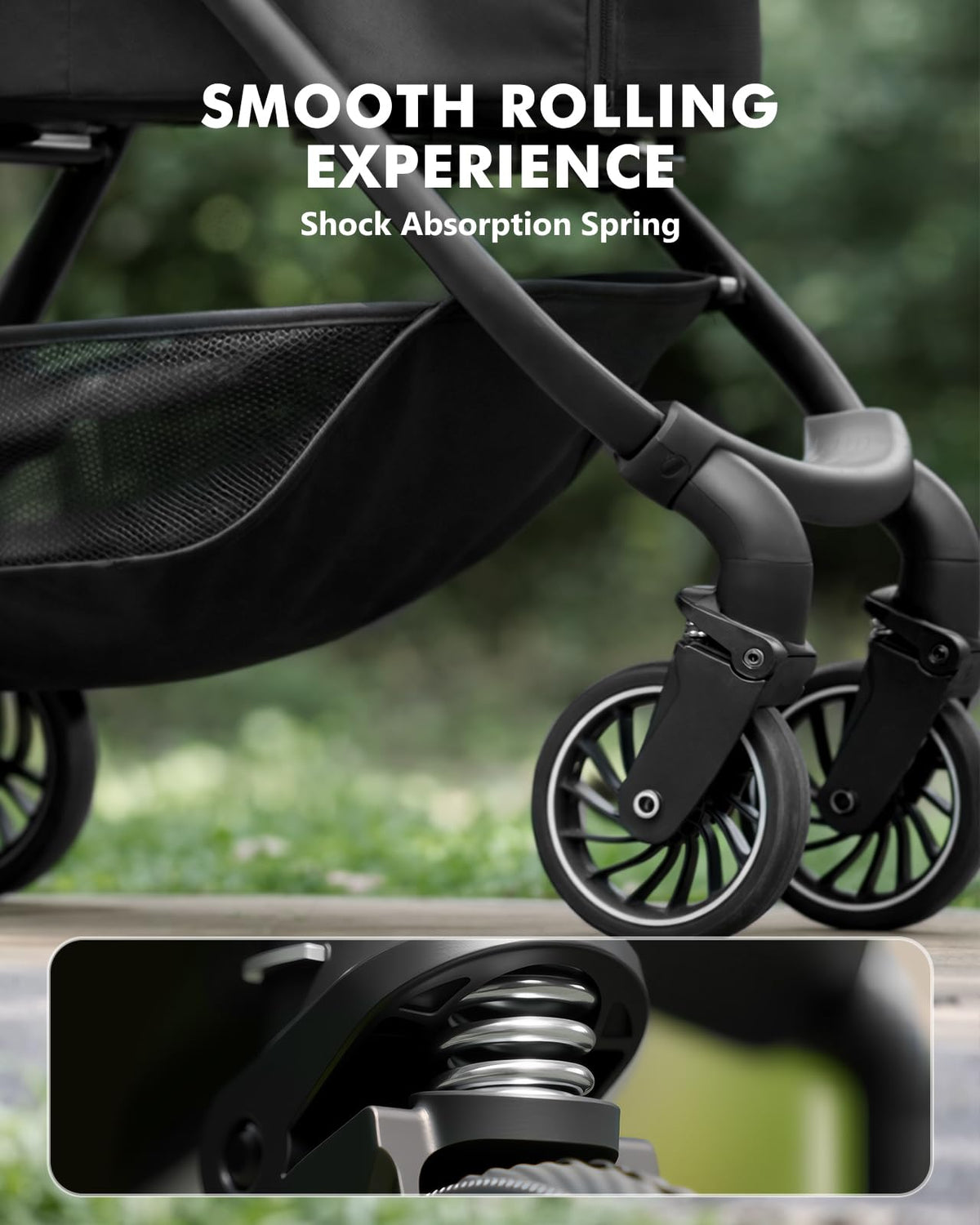 Black Foldable Pet Stroller with Detachable Carrier W51066