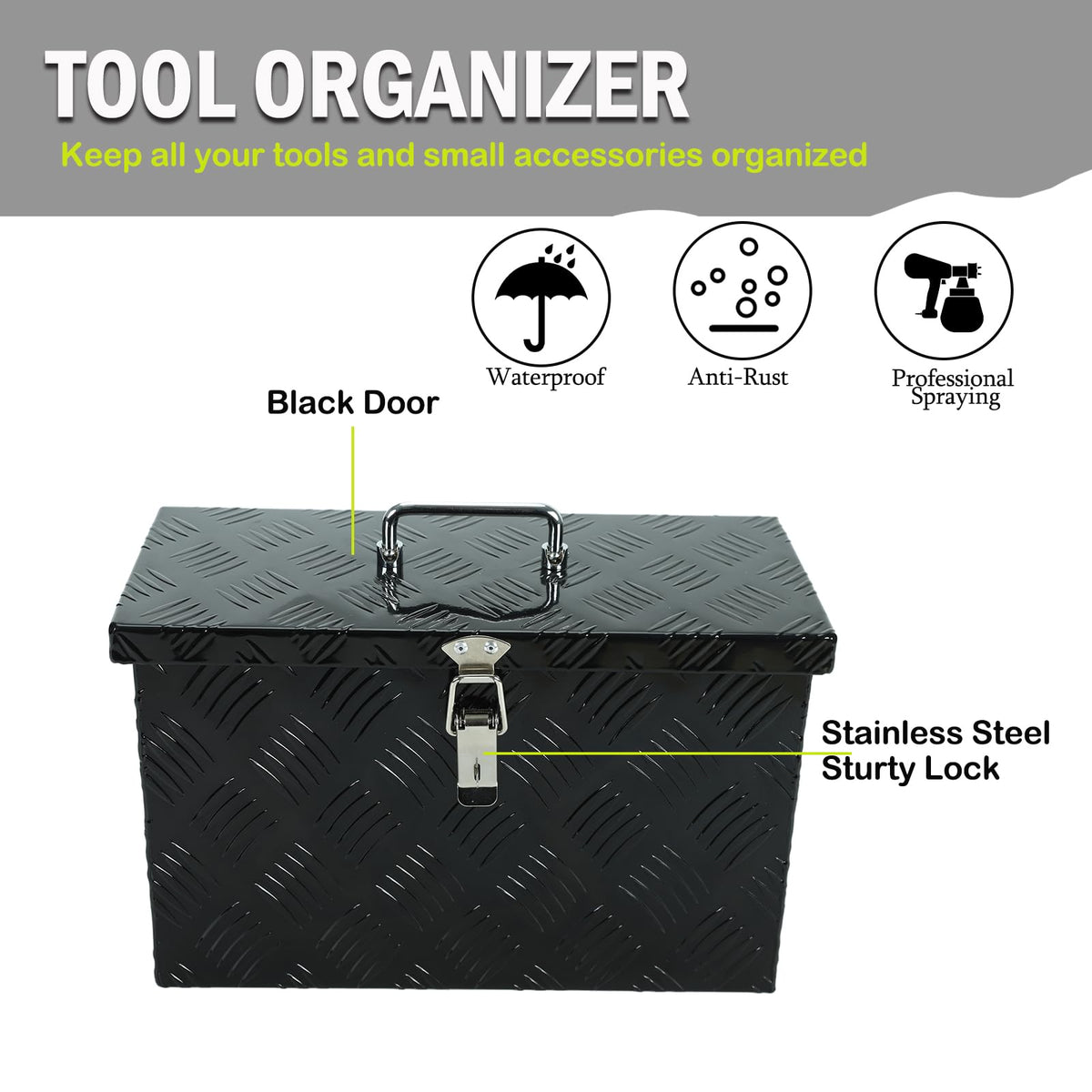16 Inch Heavy-Duty Aluminum Truck Tool Box with Stripe Tread Design G273208