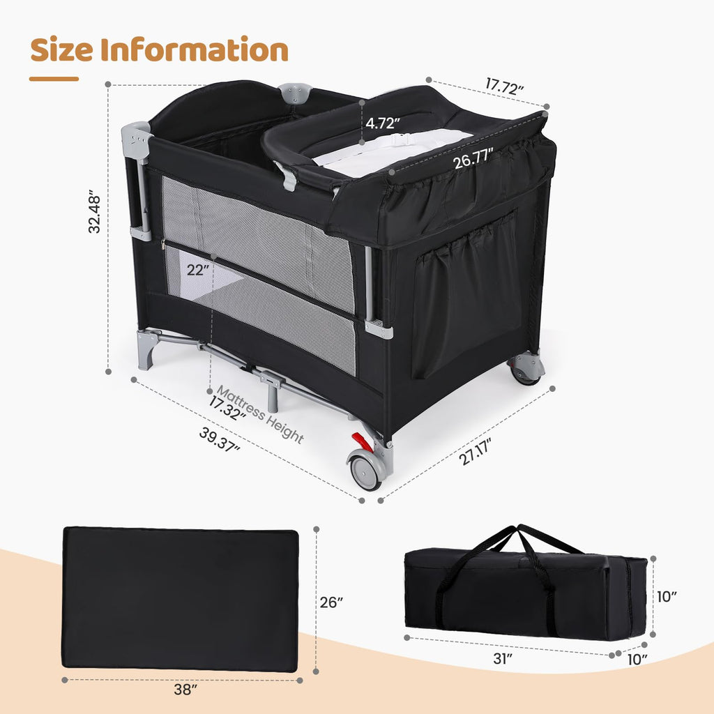 5-in-1 Pack and Play with Bassinet and Changing Table S852912