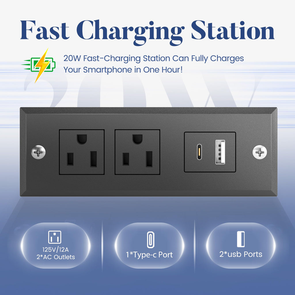 Rustic Grey Full Bed Frame with Charging Station W12828
