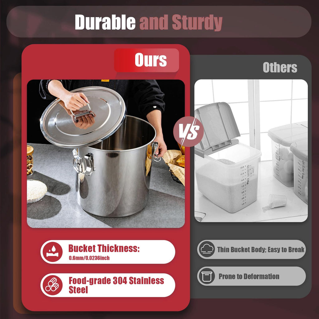 5.5Gal 304 Stainless Steel Airtight Canister Q48656