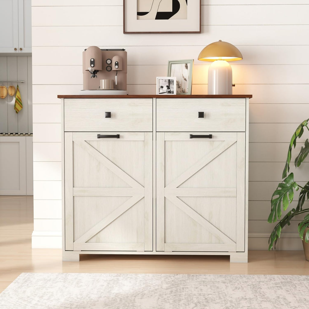 Double Tilt Out Trash Cabinet with Hideaway Drawer C8785