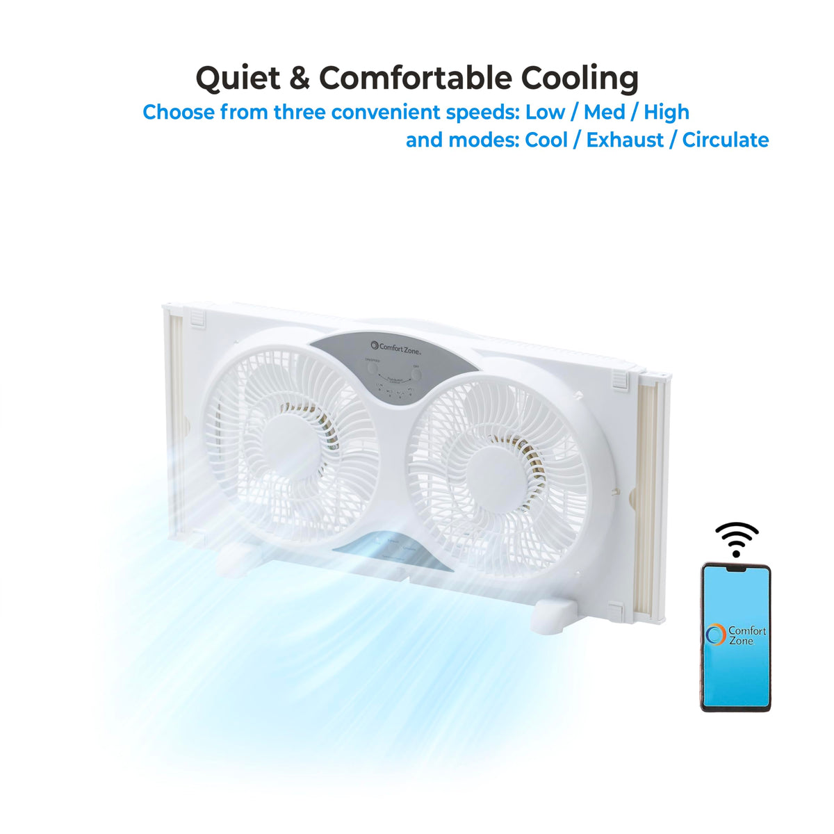 9-Inch Smart WiFi Twin Window Fan with App & Voice Control F4459