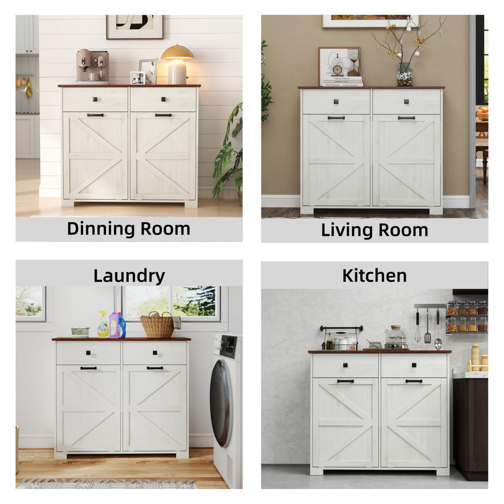 Double Tilt Out Trash Cabinet with Hideaway Drawer C8785