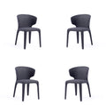 Black Upholstered Dining Chairs Set of 4 W216045