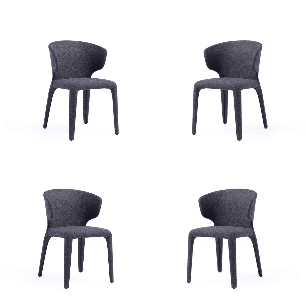 Black Upholstered Dining Chairs Set of 4 W216045