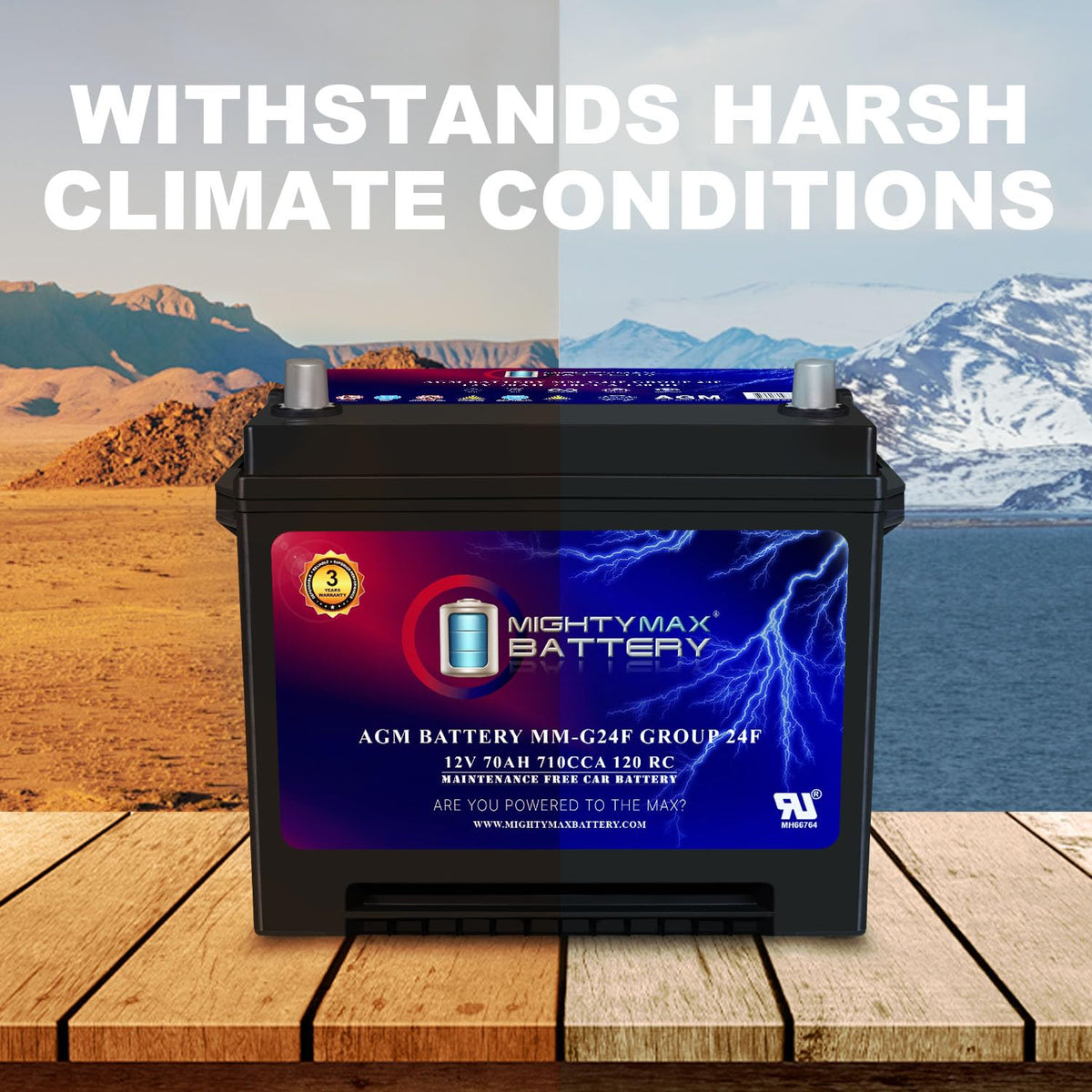 12V 70Ah AGM Replacement Battery R46676