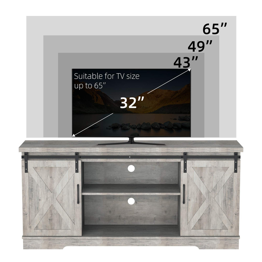 65 Inch Oak TV Stand with Storage Cabinet I409