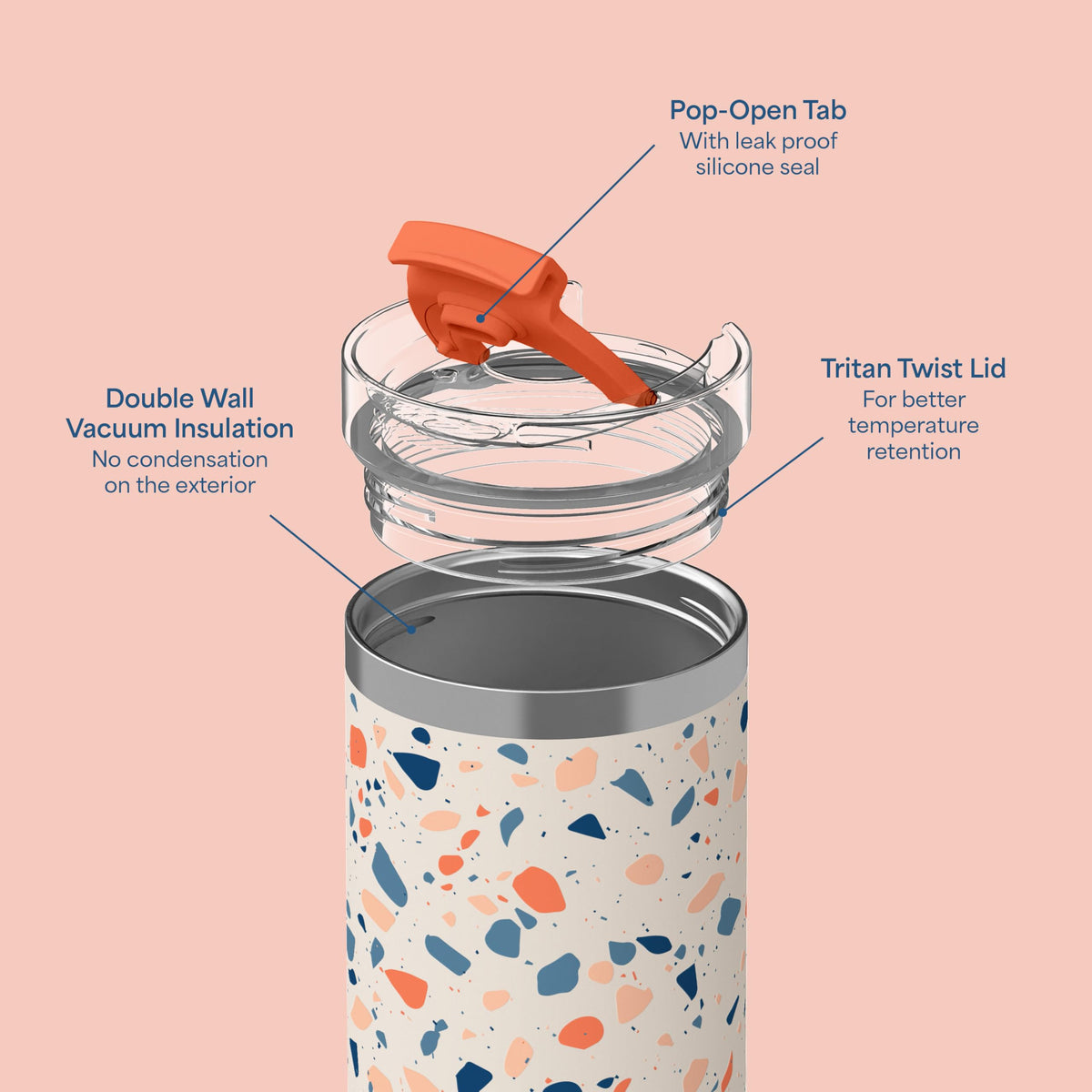 20 oz Insulated Stainless Steel Coffee Tumbler with Lid Q71081