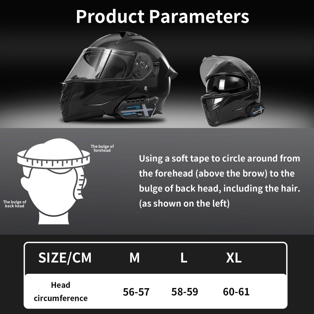 DOT Approved Flip Up Full Face Motorcycle Helmet with Dual Visor K1813