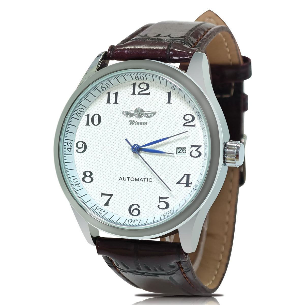 Mechanical Watch Automatic Self-Winding White Dial Blue Hands L892865